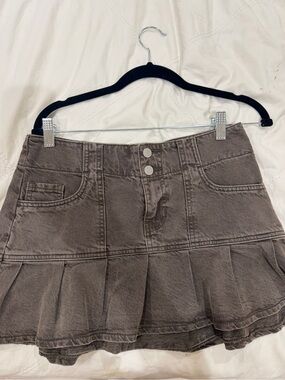 PacSun Brown Pleated Mini Skirt